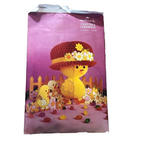 Hallmark Other - VTG Hallmark Honeycomb Calico Duck Easter Centerpiece 60s70s Flowers Baby Shower